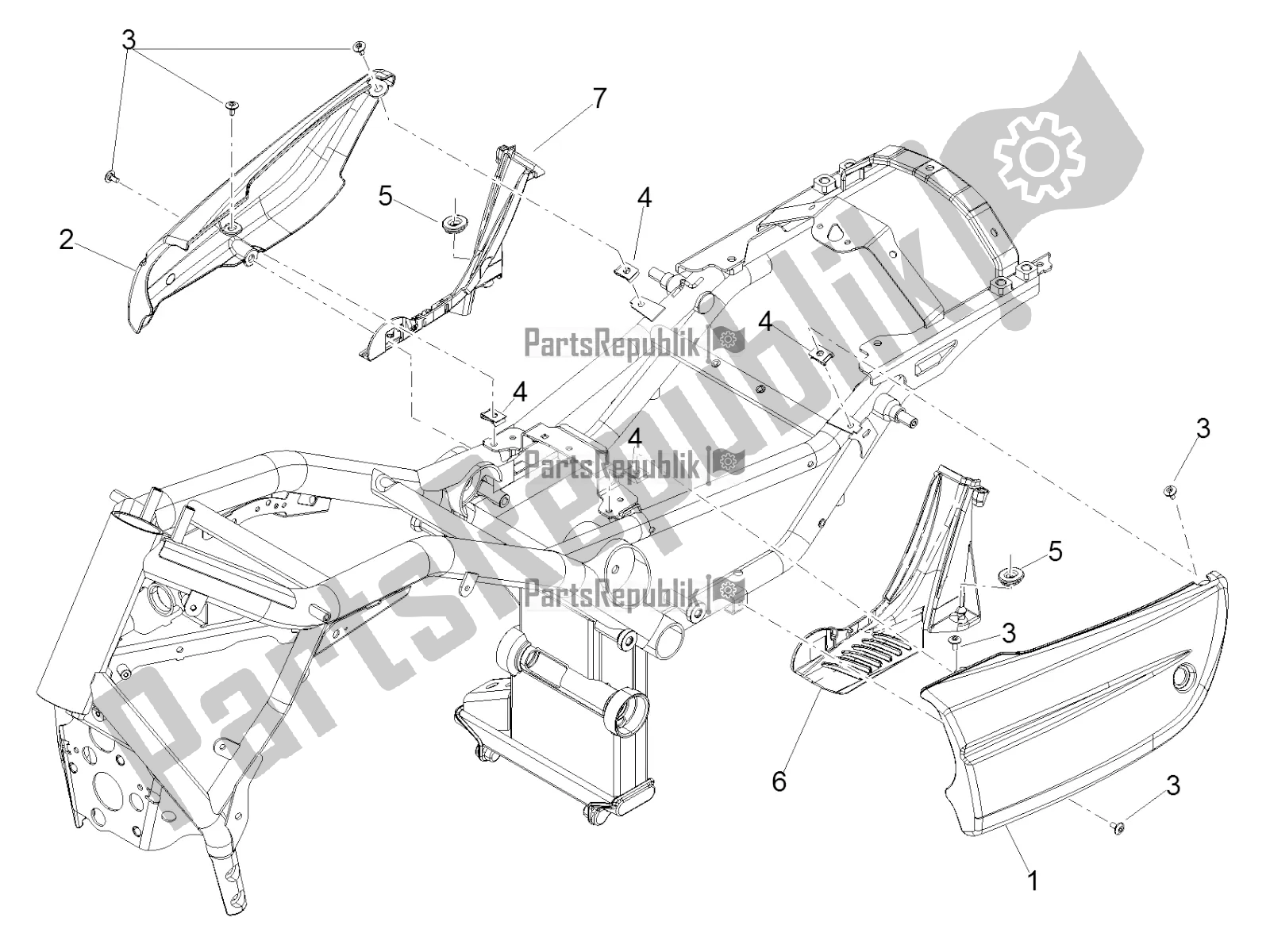 Todas las partes para Cuerpo Central de Moto-Guzzi MGX 21 Flying Fortress 1400 ABS USA 2019