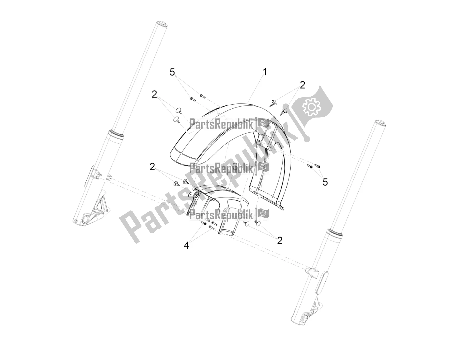 Todas las partes para Guardabarros Delantero de Moto-Guzzi MGX 21 Flying Fortress 1400 ABS USA 2019