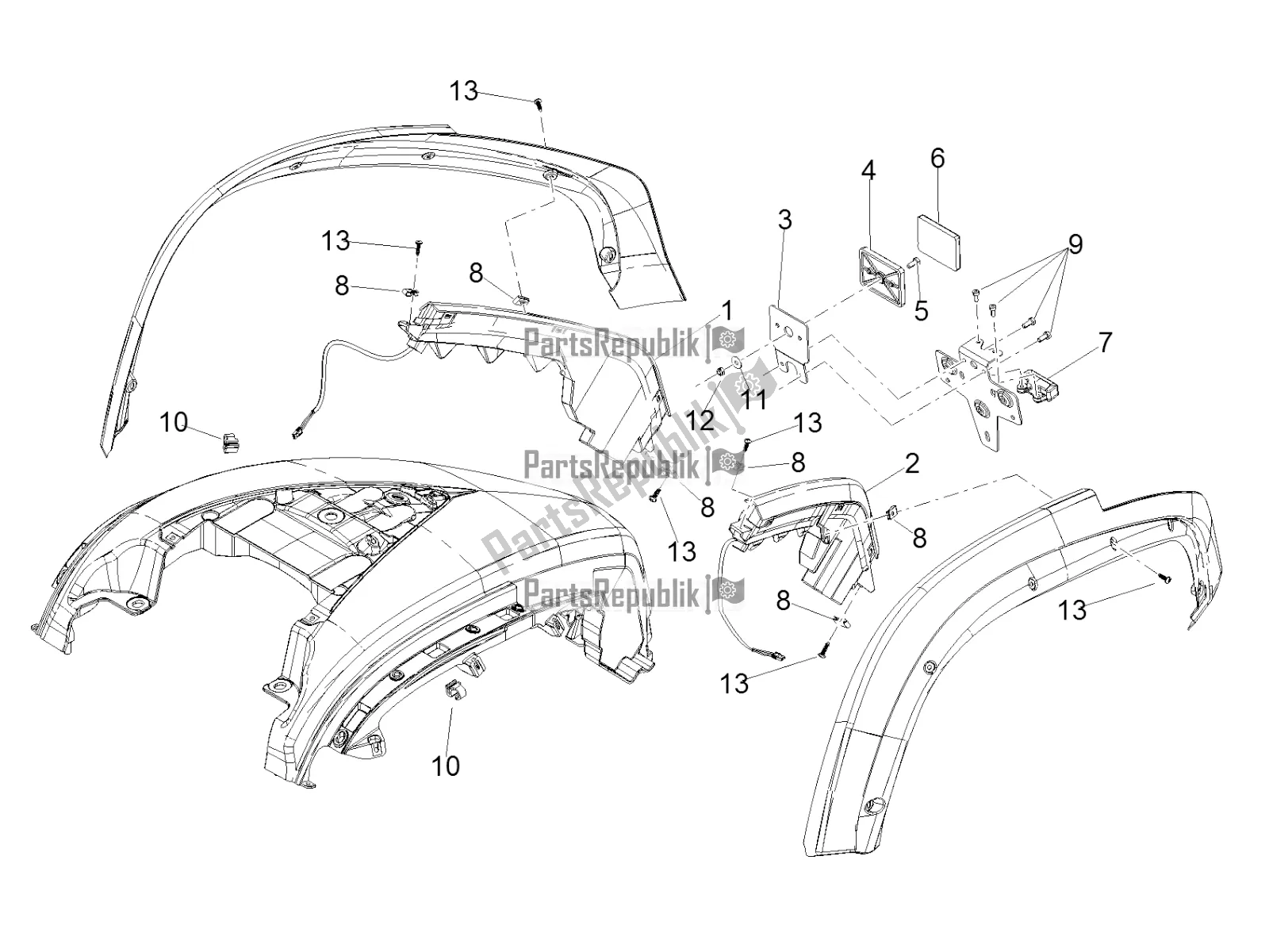 Todas las partes para Luces Traseras de Moto-Guzzi MGX 21 Flying Fortress 1400 ABS USA 2019