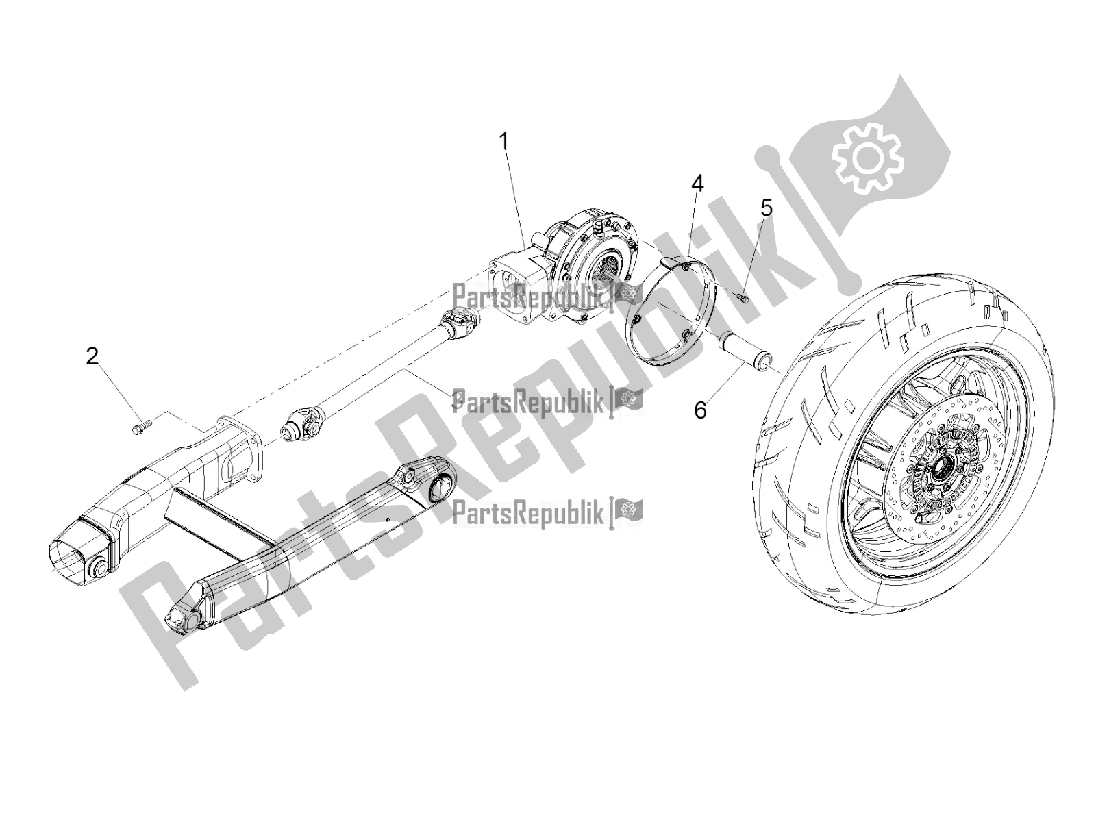 Toutes les pièces pour le Transmission Terminée du Moto-Guzzi MGX 21 Flying Fortress 1400 ABS USA 2019