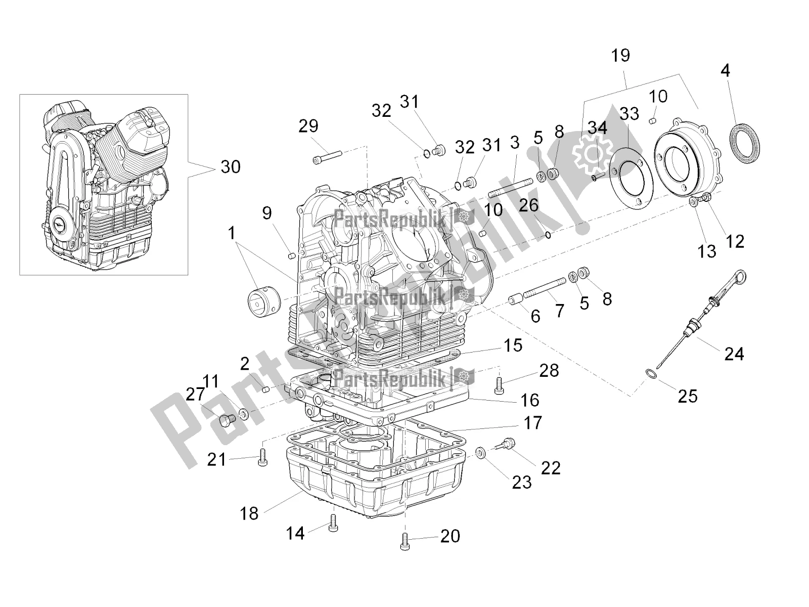 Toutes les pièces pour le Carter du Moto-Guzzi Norge 1200 IE 8V 2016