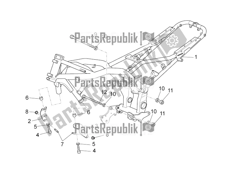 All parts for the Frame I of the Moto-Guzzi Norge 1200 IE 8V 2016