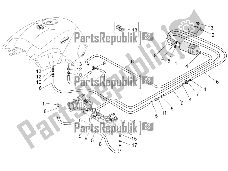 Todas las partes para Sistema De Recuperación De Vapor De Combustible de Moto-Guzzi Norge 1200 IE 8V 2016