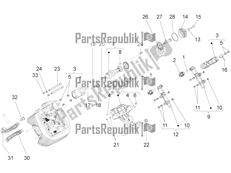 Toutes les pièces pour le Lh Cylindre Timing System Ii du Moto-Guzzi Norge 1200 IE 8V 2016