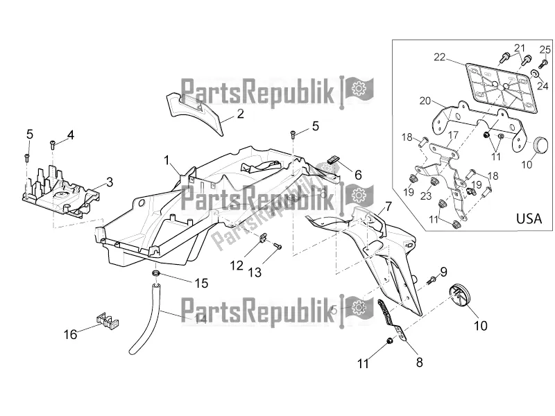 Toutes les pièces pour le Corps Arrière - Garde-boue du Moto-Guzzi Norge 1200 IE 8V 2016