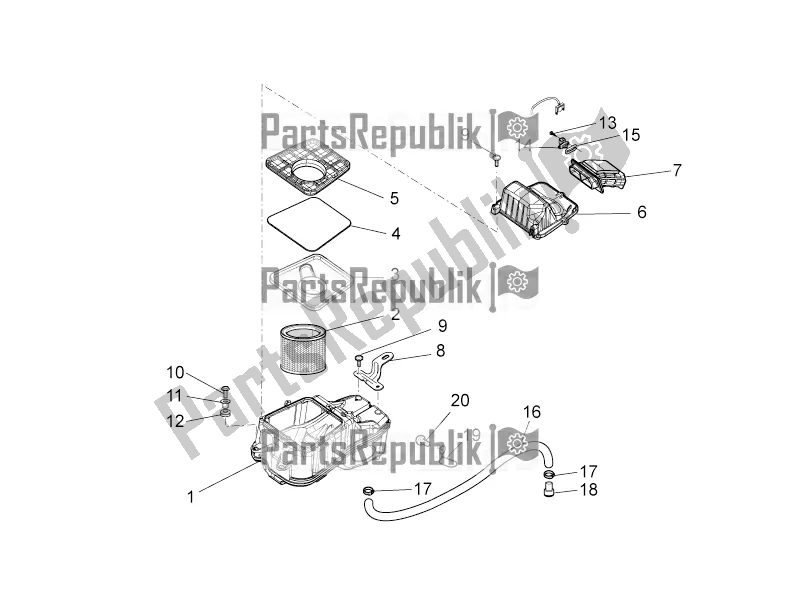 All parts for the Air Box of the Moto-Guzzi Norge 1200 IE 8V 2017