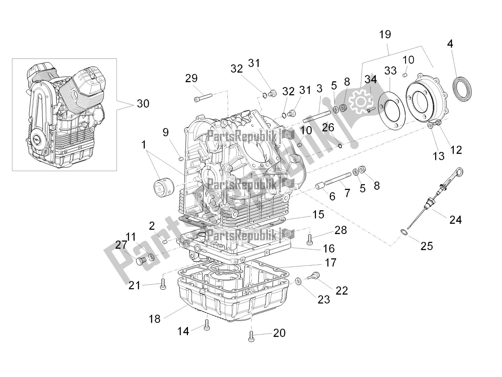 Tutte le parti per il Manovella Caso del Moto-Guzzi Norge 1200 IE 8V 2017