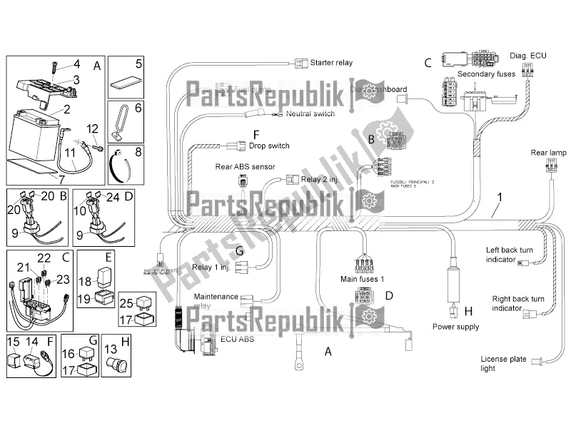 All parts for the Electrical System Ii of the Moto-Guzzi Norge 1200 IE 8V 2017