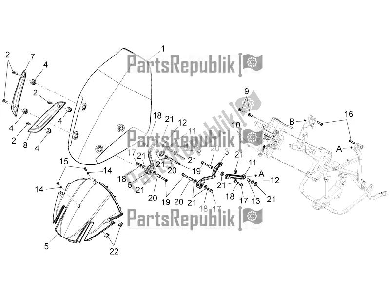 Tutte le parti per il Parabrezza Elettrico Ii del Moto-Guzzi Norge 1200 IE 8V 2017