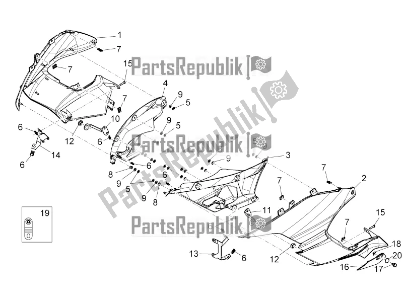 Tutte le parti per il Corpo Anteriore Ii del Moto-Guzzi Norge 1200 IE 8V 2017