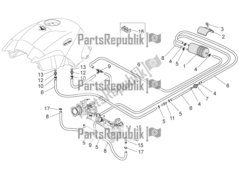 Toutes les pièces pour le Système De Récupération De Vapeur De Carburant du Moto-Guzzi Norge 1200 IE 8V 2017