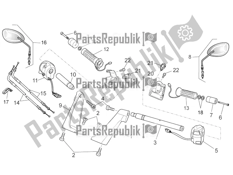 All parts for the Handlebar - Controls of the Moto-Guzzi Norge 1200 IE 8V 2017