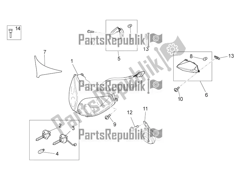 All parts for the Headlight/horn of the Moto-Guzzi Norge 1200 IE 8V 2017