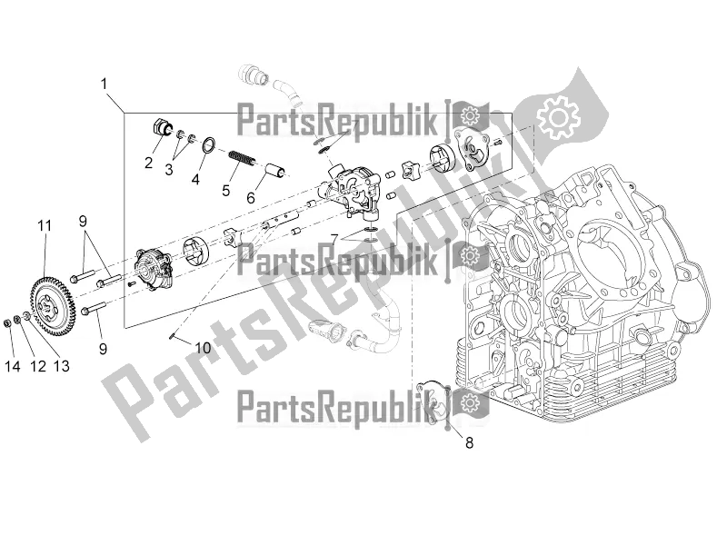 Tutte le parti per il Pompa Dell'olio del Moto-Guzzi Norge 1200 IE 8V 2017