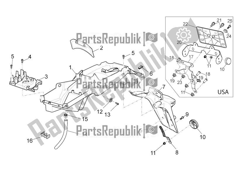 All parts for the Rear Body - Mudguard of the Moto-Guzzi Norge 1200 IE 8V 2017