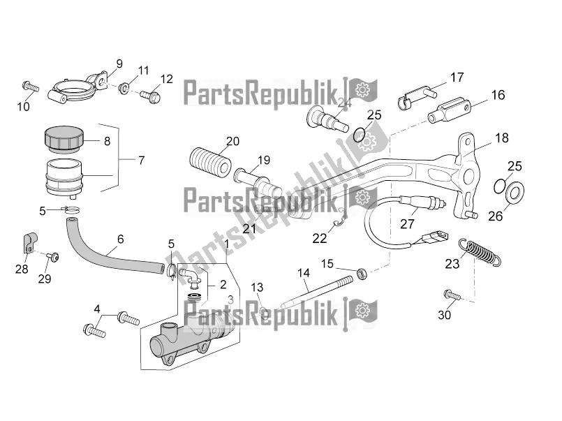 Toutes les pièces pour le Maître-cylindre Arrière du Moto-Guzzi Norge 1200 IE 8V 2017