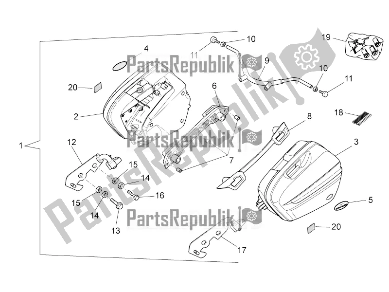 Toutes les pièces pour le Valises Latérales du Moto-Guzzi Norge 1200 IE 8V 2017