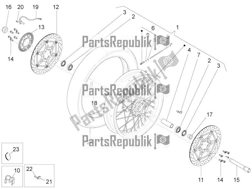 Tutte le parti per il Ruota Anteriore del Moto-Guzzi Stelvio 1200 8V E3 ABS Std-ntx 2016