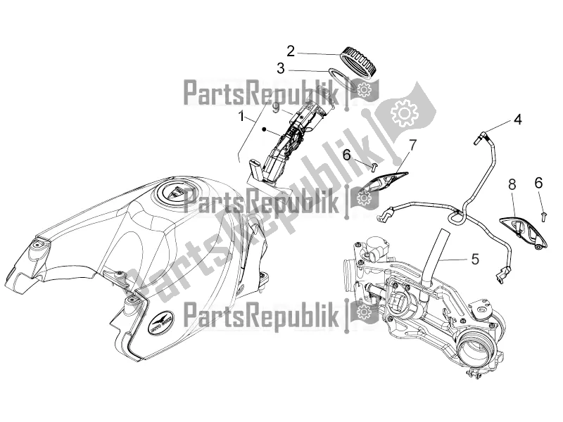 Tutte le parti per il Rifornimento Di Carburante del Moto-Guzzi Stelvio 1200 8V E3 ABS Std-ntx 2016