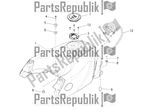 Tutte le parti per il Serbatoio Di Carburante del Moto-Guzzi Stelvio 1200 8V E3 ABS Std-ntx 2016