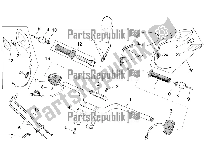 Toutes les pièces pour le Guidon - Commandes du Moto-Guzzi Stelvio 1200 8V E3 ABS Std-ntx 2016