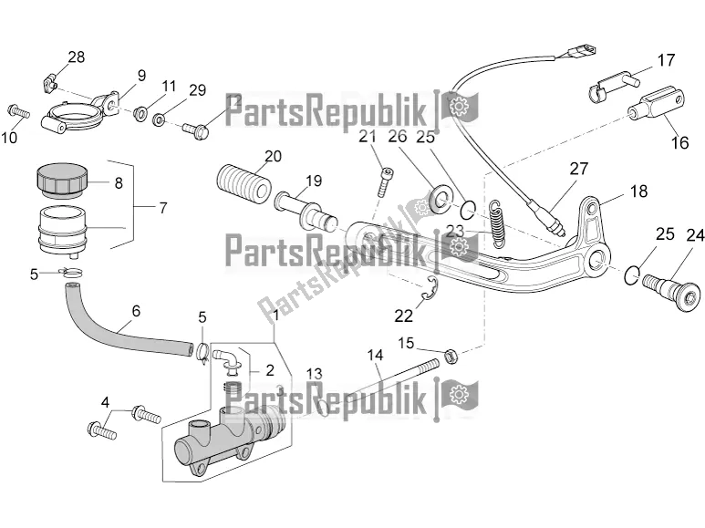 Tutte le parti per il Pompa Freno Posteriore del Moto-Guzzi Stelvio 1200 8V E3 ABS Std-ntx 2016