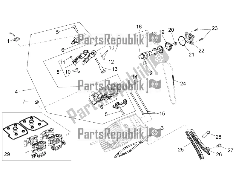 Toutes les pièces pour le Système De Calage Du Cylindre Droit (bol) du Moto-Guzzi Stelvio 1200 8V E3 ABS Std-ntx 2016