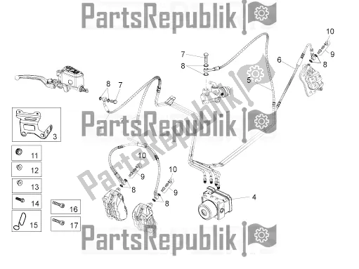Tutte le parti per il Sistema Frenante Abs 2010 del Moto-Guzzi Stelvio 1200 8V E3 ABS Std-ntx 2017
