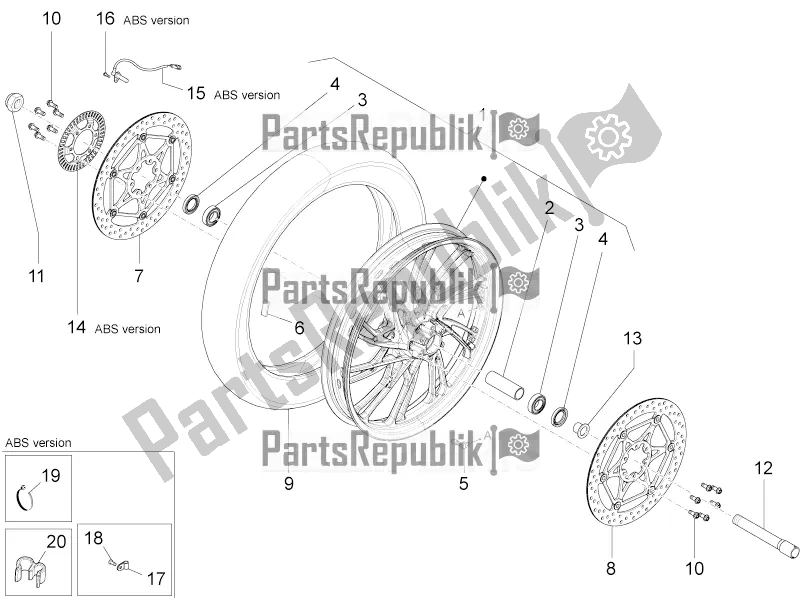 Toutes les pièces pour le Roue Avant Ii du Moto-Guzzi Stelvio 1200 8V E3 ABS Std-ntx 2017