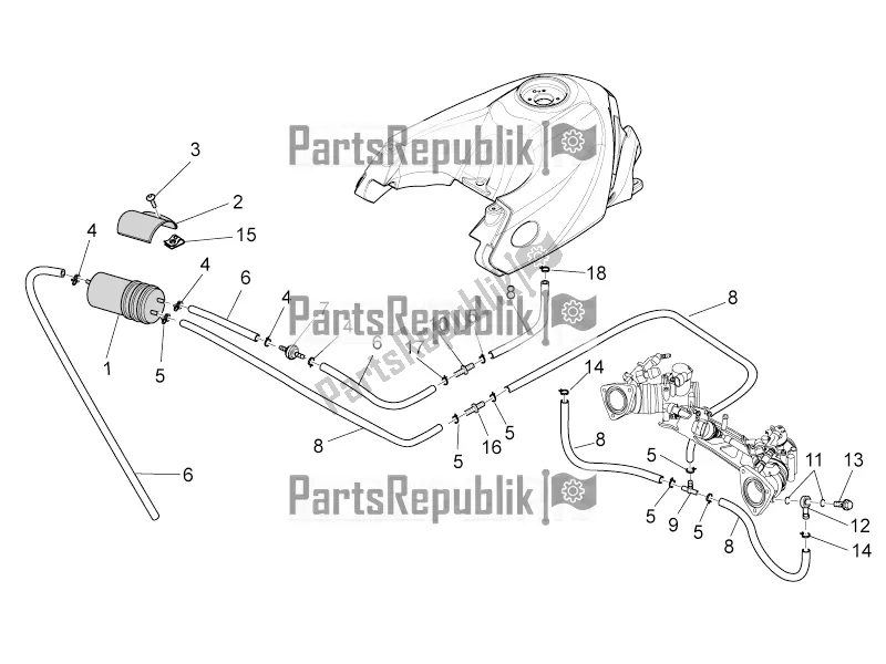 Toutes les pièces pour le Système De Récupération De Vapeur De Carburant du Moto-Guzzi Stelvio 1200 8V E3 ABS Std-ntx 2017