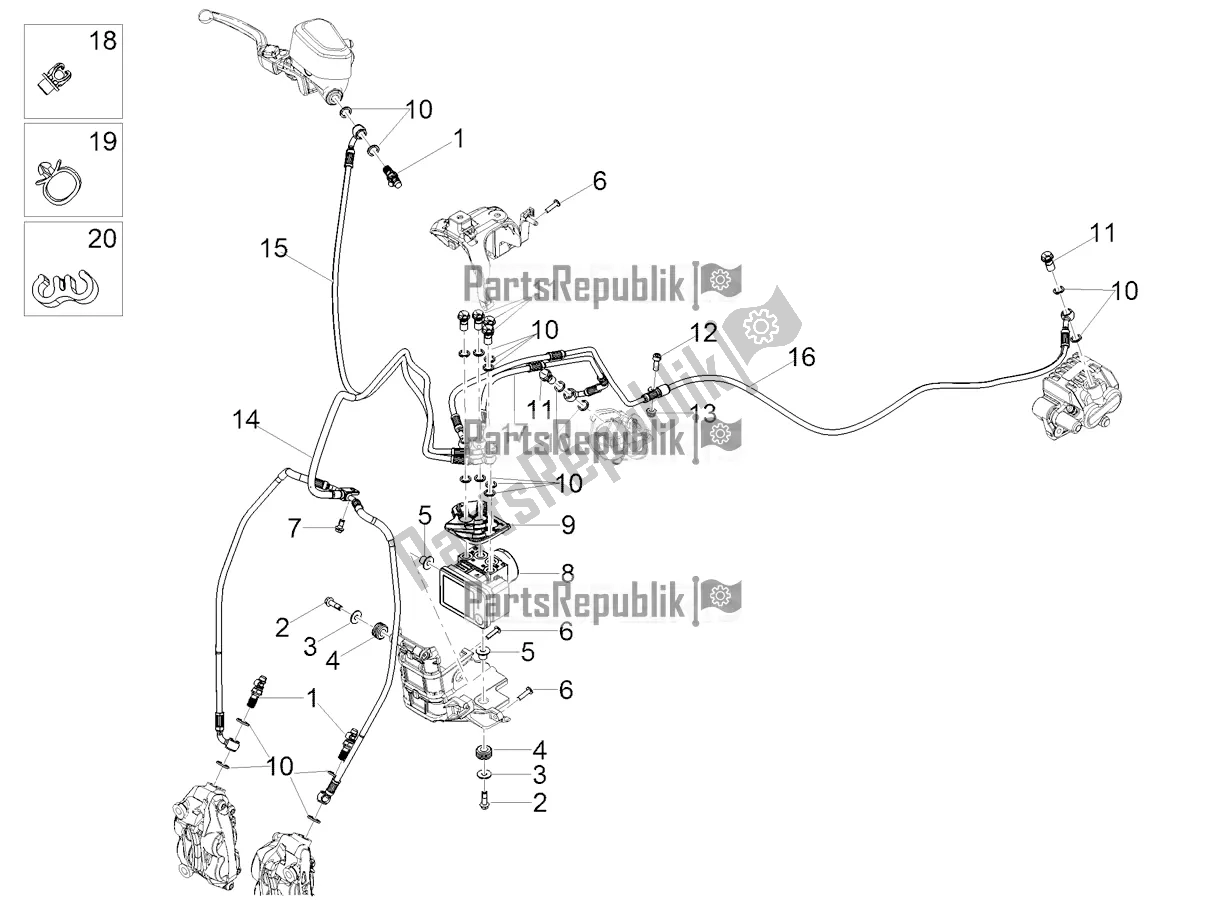 Todas as partes de Sistema De Freio Abs do Moto-Guzzi V 85 TT E4 ABS 2019 Emea 850 2019