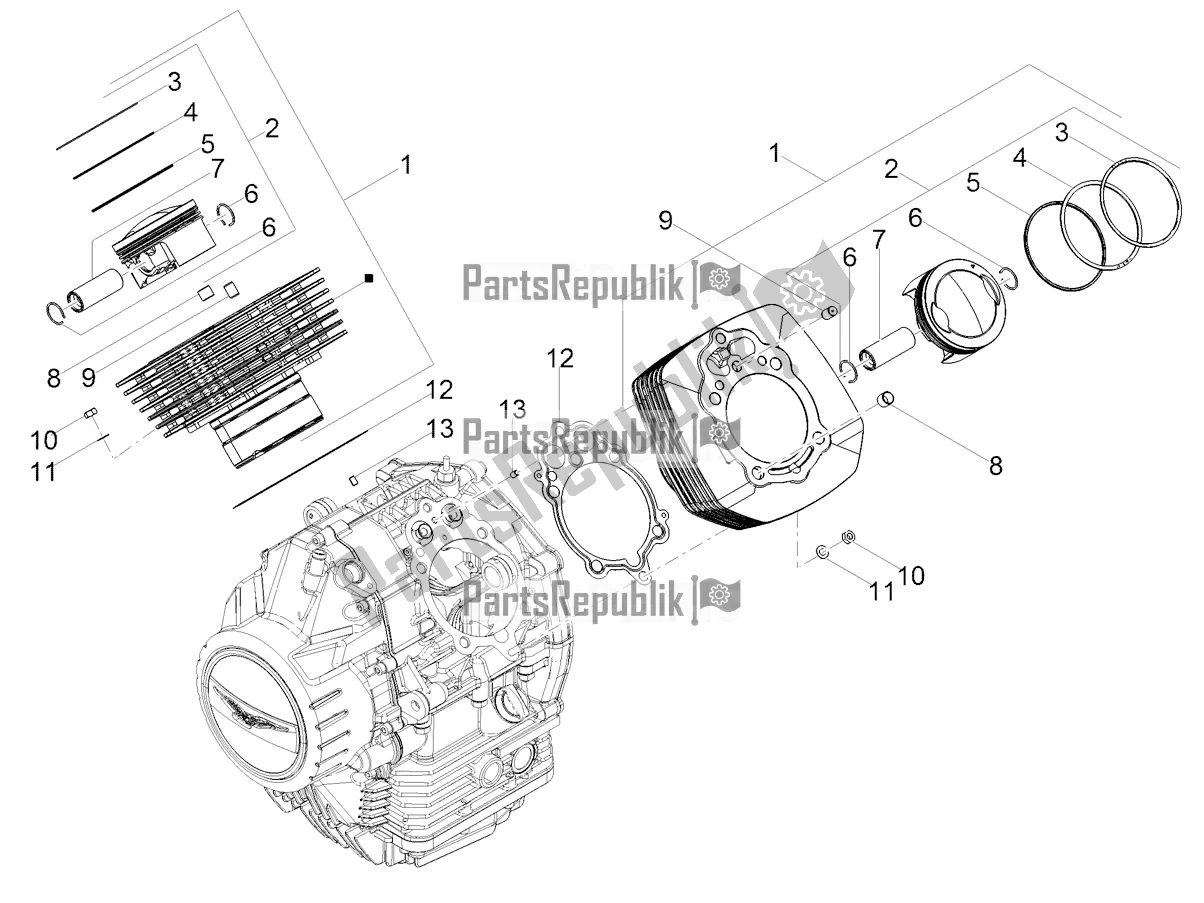 Tutte le parti per il Cilindro - Pistone del Moto-Guzzi V 85 TT E4 ABS 2019 Emea 850 2019