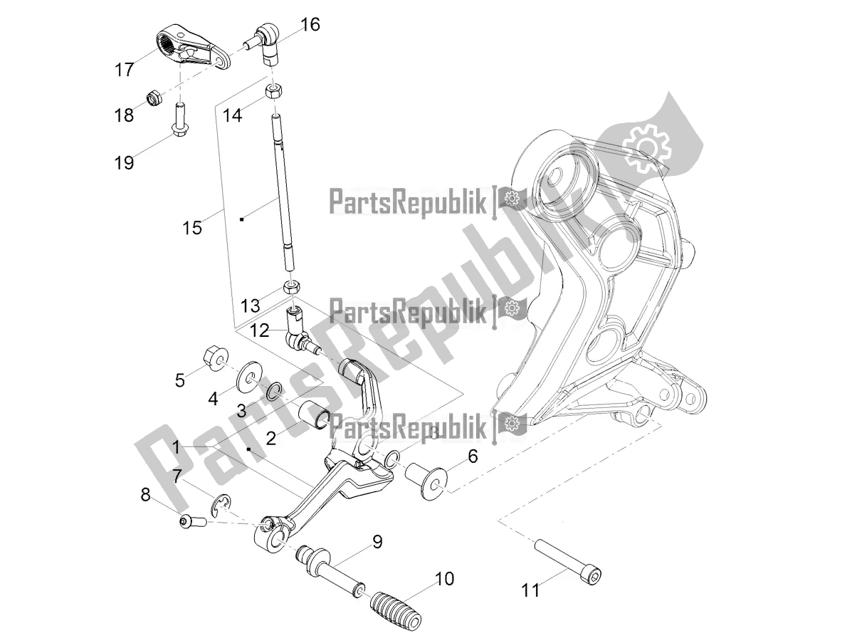 Todas as partes de Alavanca De Velocidades do Moto-Guzzi V 85 TT E4 ABS 2019 Emea 850 2019