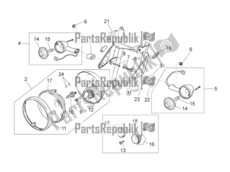 All parts for the Front Lights of the Moto-Guzzi V7 II Racer 750 ABS 2016