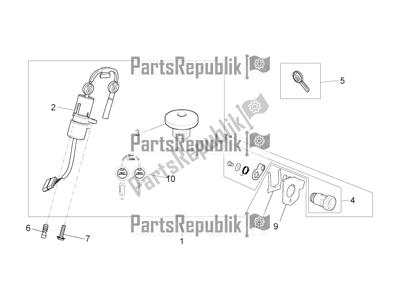 Todas las partes para Kit De Hardware De Bloqueo de Moto-Guzzi V7 II Racer 750 ABS 2016