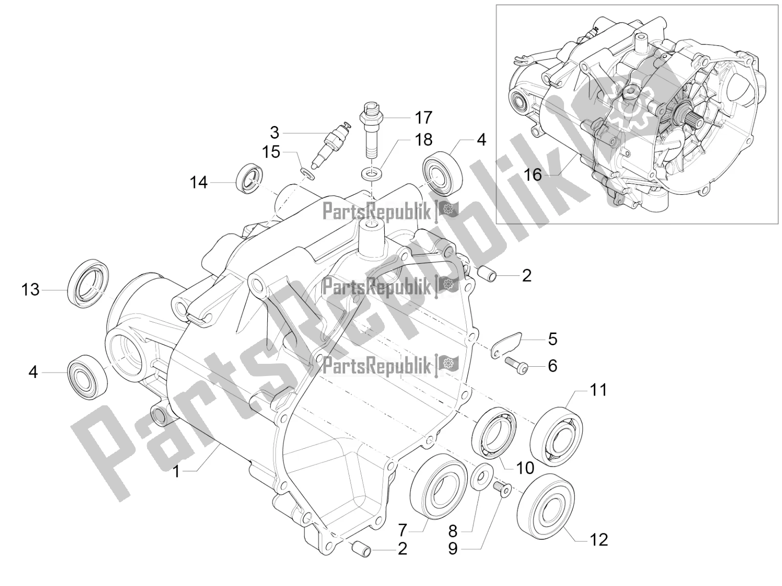 Todas las partes para Caja De Transmisión de Moto-Guzzi V7 II Racer 750 ABS 2016