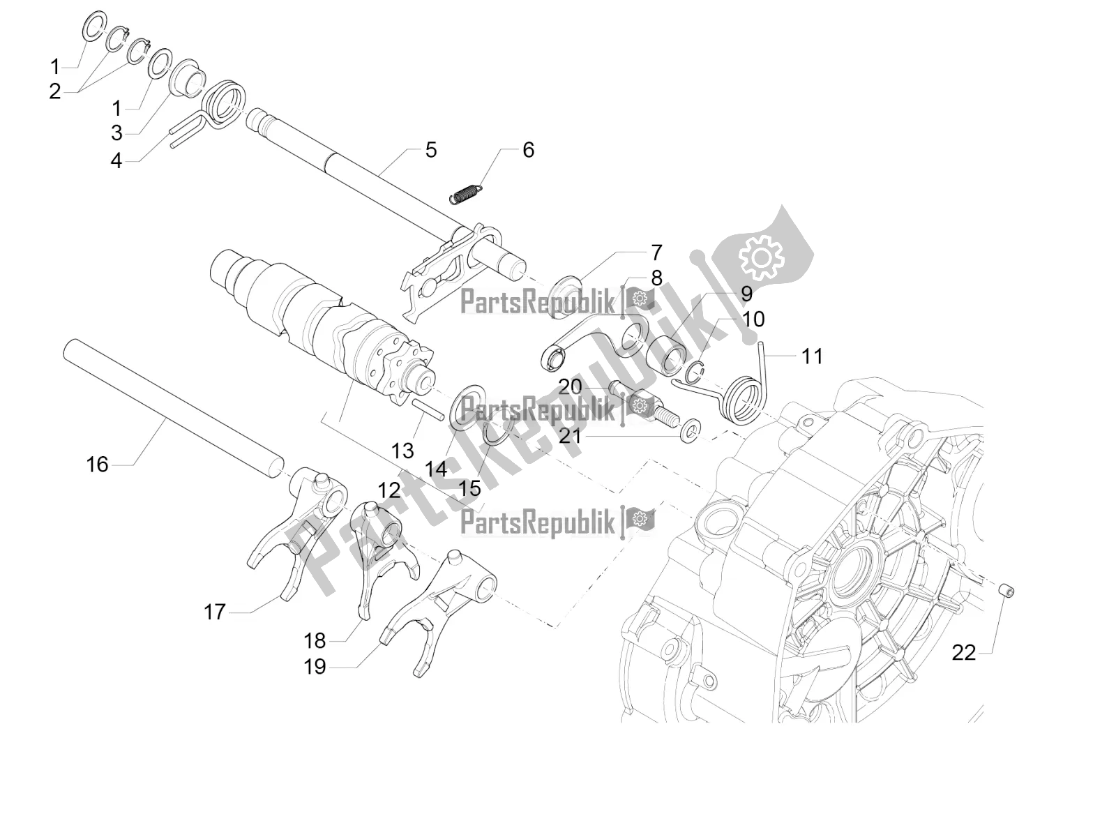 Todas las partes para Selector De Caja De Cambios de Moto-Guzzi V7 II Racer 750 ABS USA 2016