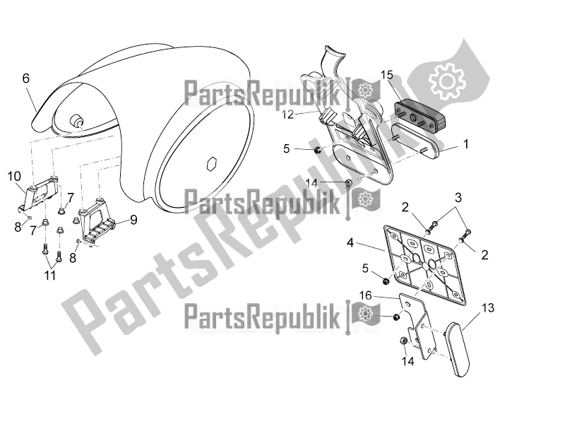 Todas las partes para Cuerpo Trasero Ii Soporte De Placa de Moto-Guzzi V7 II Racer 750 ABS USA 2016