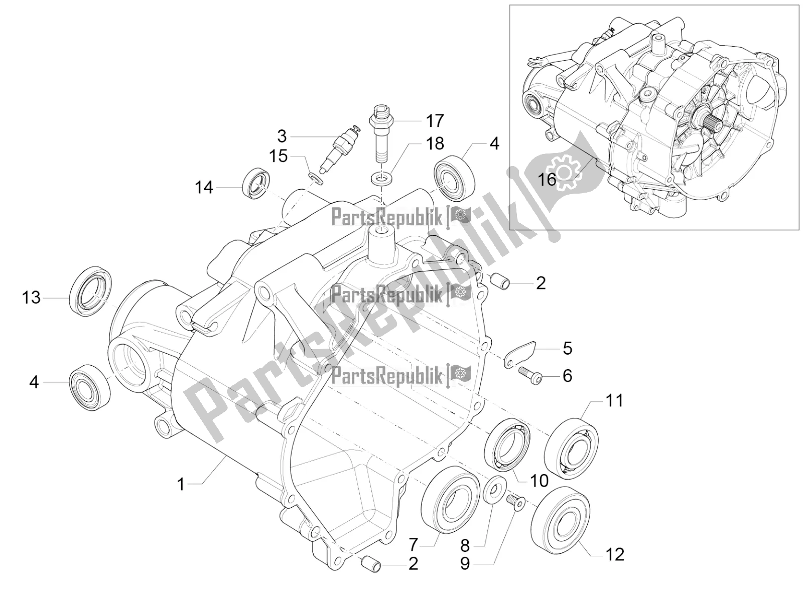 Todas las partes para Caja De Transmisión de Moto-Guzzi V7 II Racer 750 ABS USA 2016