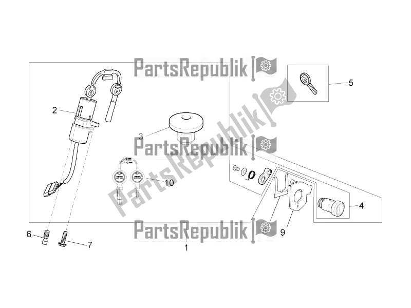 Todas as partes de Kit De Ferragens De Bloqueio do Moto-Guzzi V7 II Special 750 ABS 2016