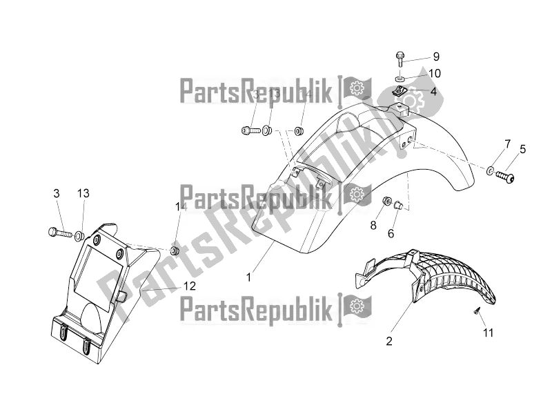 Tutte le parti per il Parafango Posteriore del Moto-Guzzi V7 II Special 750 ABS 2016