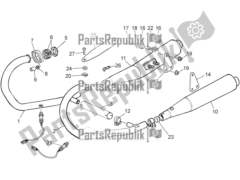 Tutte le parti per il Unità Di Scarico del Moto-Guzzi V7 II Special 750 ABS USA 2016