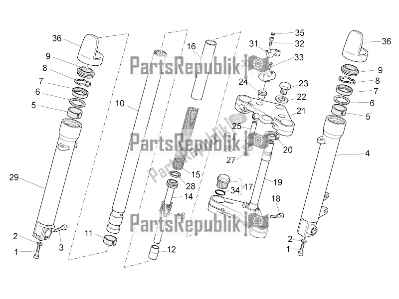 Toutes les pièces pour le Fourche Avant Ii du Moto-Guzzi V7 II Special 750 ABS USA 2016