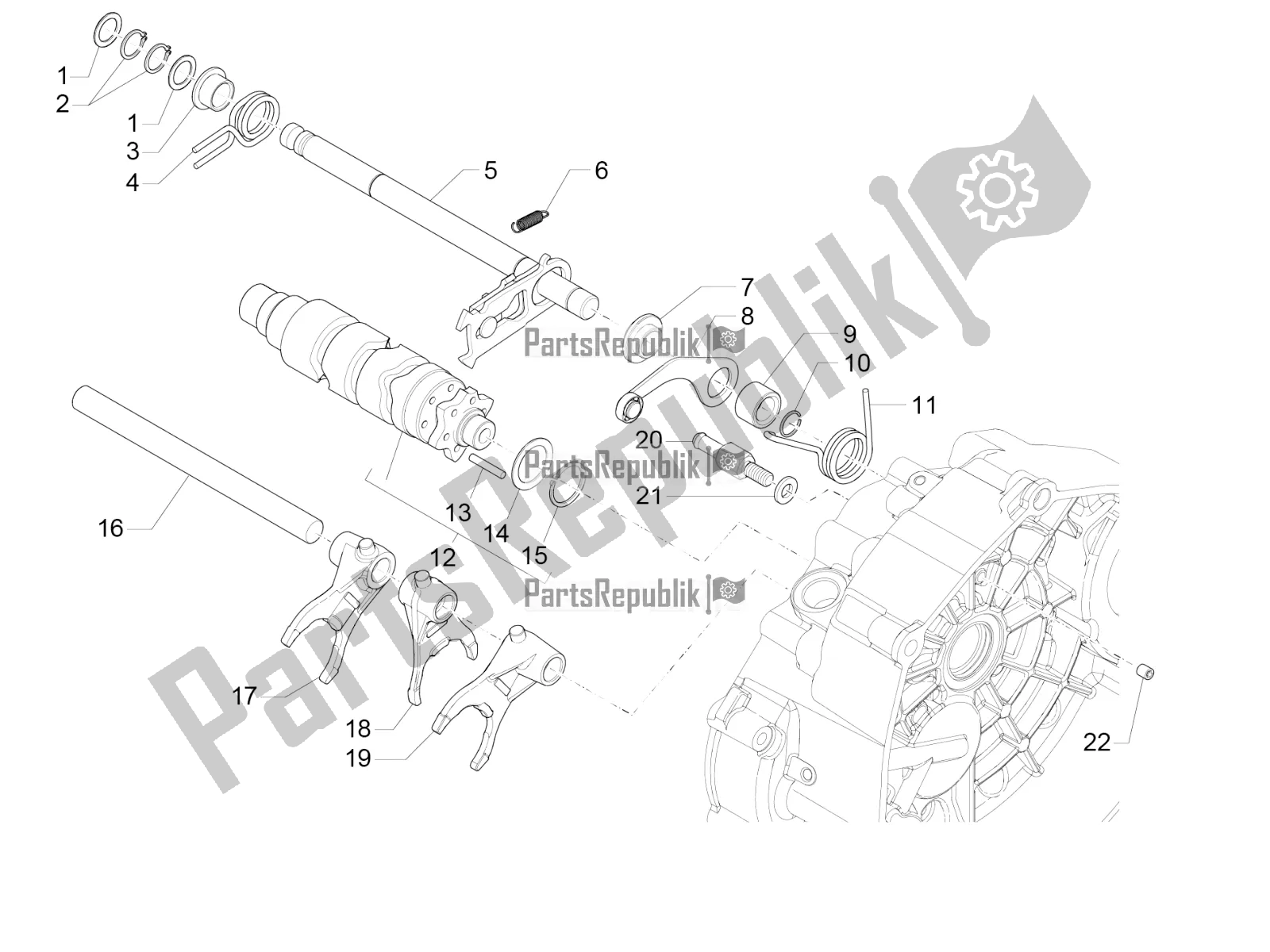 Todas las partes para Selector De Caja De Cambios de Moto-Guzzi V7 II Special 750 ABS USA 2016