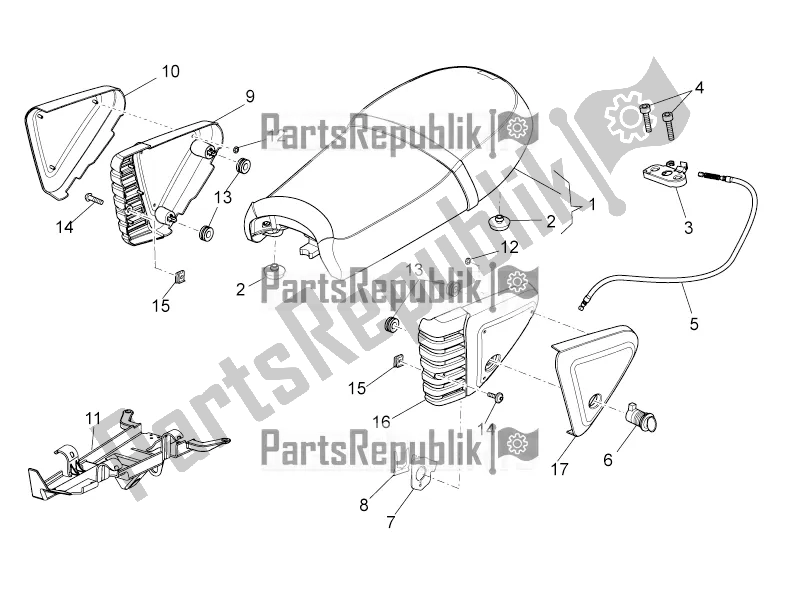 All parts for the Saddle-central Bod of the Moto-Guzzi V7 II Special 750 ABS USA 2016