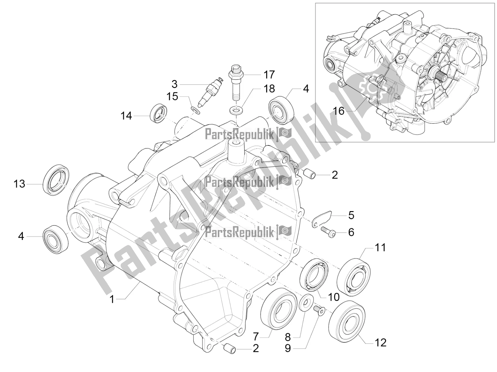 Todas las partes para Caja De Transmisión de Moto-Guzzi V7 II Special 750 ABS USA 2016