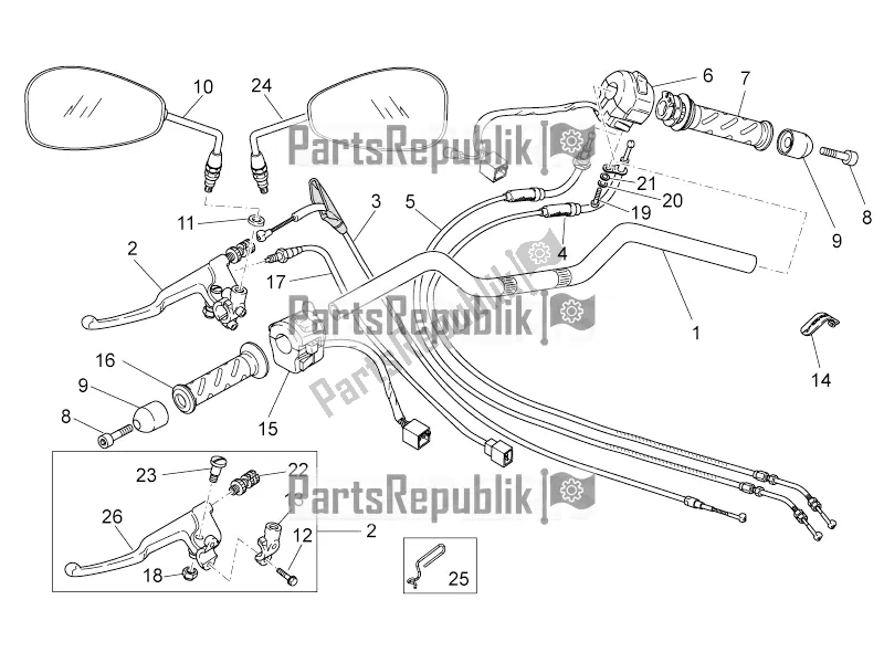 Toutes les pièces pour le Guidon - Commandes du Moto-Guzzi V7 II Stone 750 ABS 2016