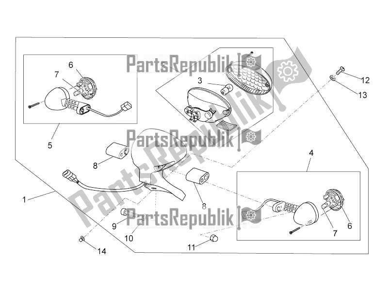 All parts for the Rear Lights of the Moto-Guzzi V7 II Stone 750 ABS 2016