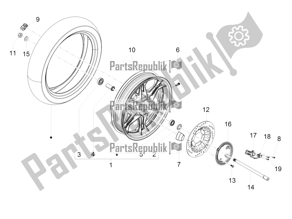 All parts for the Rear Wheel Ii of the Moto-Guzzi V7 II Stone 750 ABS 2016