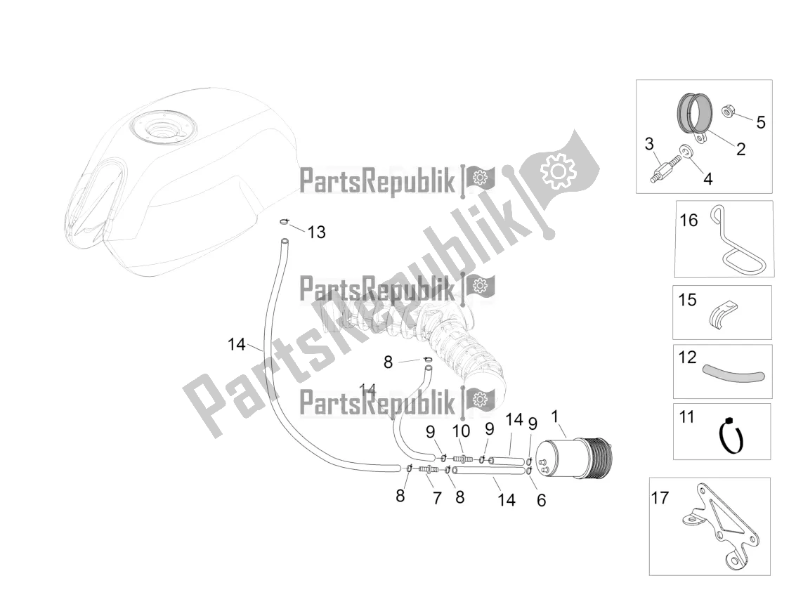 Toutes les pièces pour le Système De Récupération De Vapeur De Carburant du Moto-Guzzi V7 II Stone 750 E3 ABS 2016 Nafta 2016